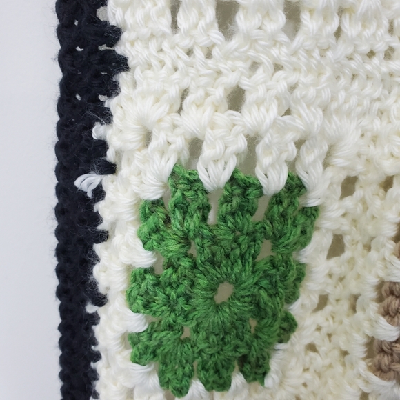 Granny Square Multicolored Crocheted Scarf - Picture 11 of 13